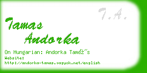 tamas andorka business card